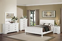 Streamdale Louis Philipe White Traditional Sleigh Bed