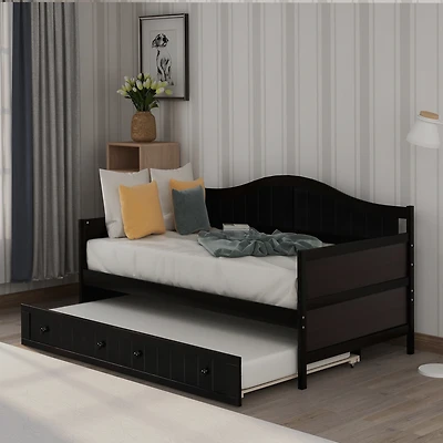 Streamdale Twin Wooden Daybed With Trundle Bed, Sofa Bed For Bedroom Living Room