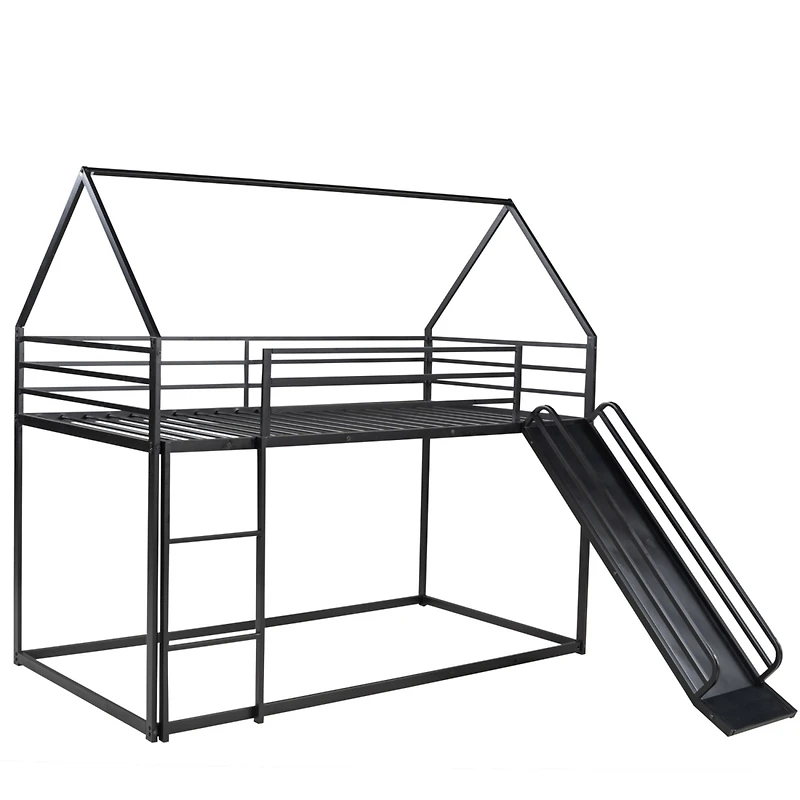 Streamdale Twin Over House Bunk Bed With Ladder And Slide