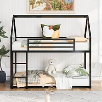 Streamdale Twin Over House Bunk Bed With Built-In Ladder