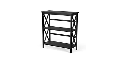 Slickblue 3-Tier Bookshelf Wooden Open Storage Bookcase for Home Office