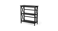 Slickblue 3-Tier Bookshelf Wooden Open Storage Bookcase for Home Office