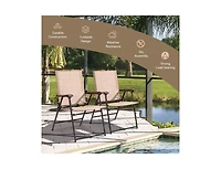 Slickblue Set of 2 Patio Folding Sling Back Camping Deck Chairs