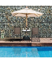 Slickblue 3 Pieces Bistro Patio Garden Furniture Set of Round Table and Folding Chairs