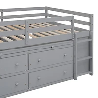 Streamdale White Loft Bed with Desk and Drawers