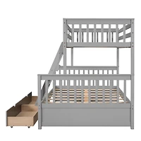Streamdale Twin-Over-Full Bunk Bed With Ladders And Two Storage Drawers