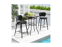 Slickblue 38 Inch Patio Bar Table with Tempered Glass Tabletop