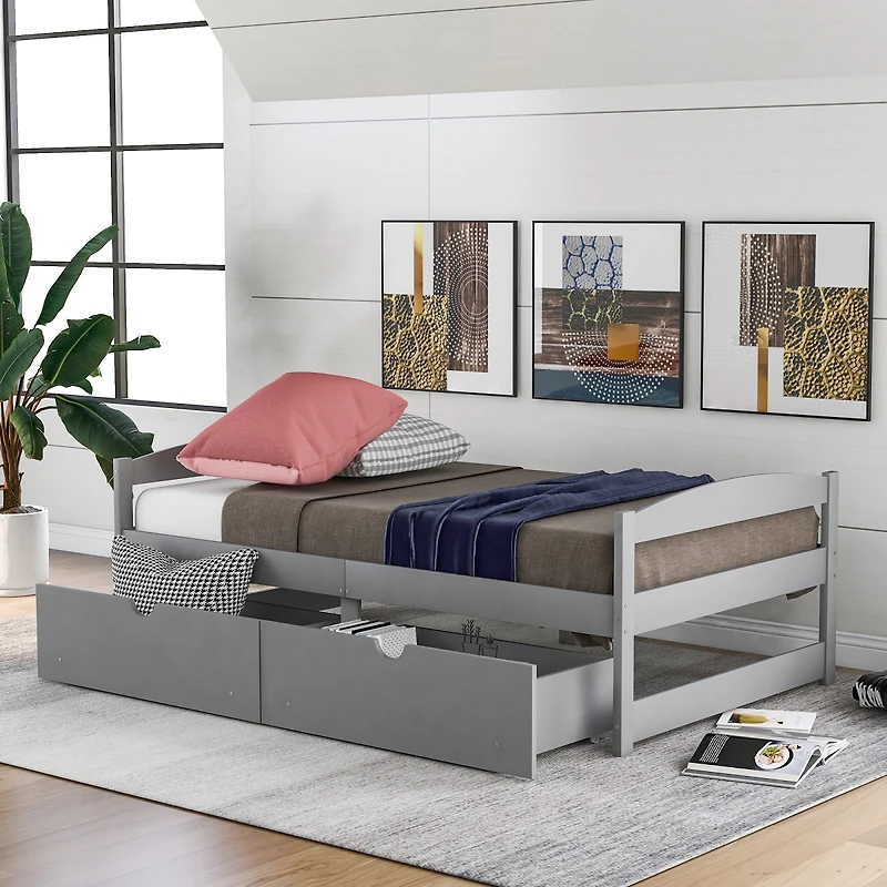 Streamdale Twin Platform Bed, With Two Drawers