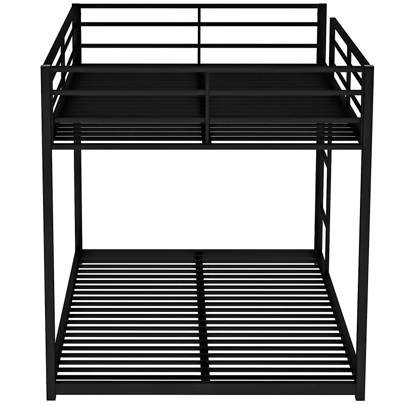 Streamdale Full Over Full Metal Bunk Bed, Low Bunk Bed With Ladder