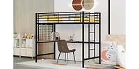 Streamdale Twin Metal Loft Bed With Desk And Grid