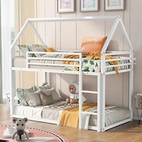 Streamdale Twin Over House Bunk Bed With Built-In Ladder