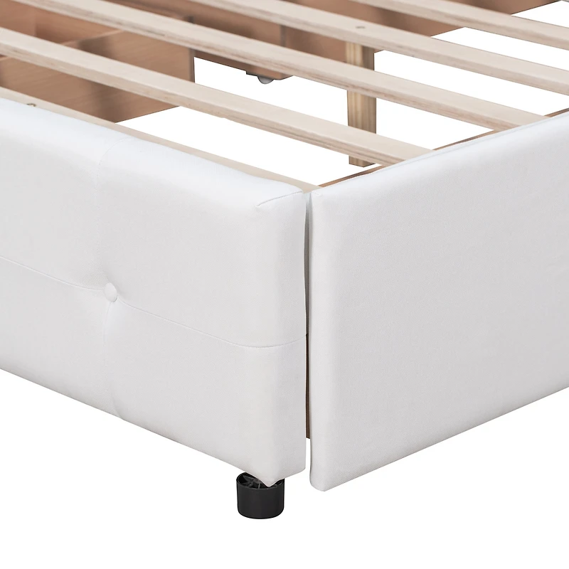 Streamdale Linen Platform Bed with Drawers