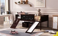 Streamdale Twin Loft Bed Wood With Two Storage Boxes