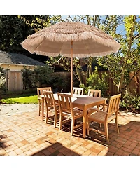 Slickblue 7.2 Feet Patio Thatched Tiki Umbrella Hawaiian Hula Beach Umbrella