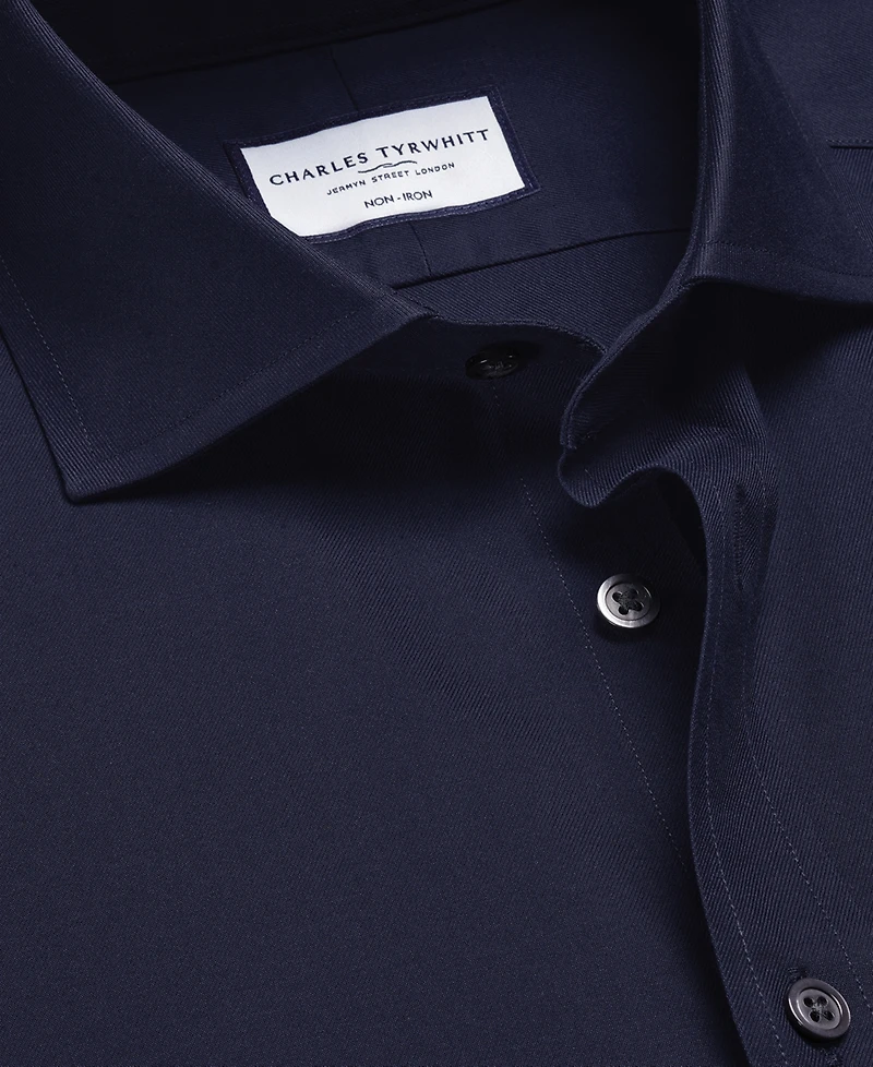 Charles Tyrwhitt Men's Slim-Fit Non-Iron Solid Twill Dress Shirt