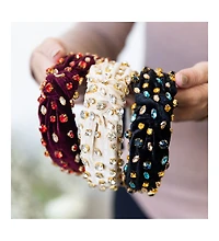 Women s Traditional Knot Headband - Velvet Black Gem