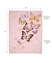 Lambs & Ivy Butterfly Dreams Pink/Gold 3-Piece Nursery Baby Crib Bedding Set