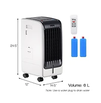 Slickblue 110V Portable Cooling Evaporative Fan with 3-Speed and 8H Timer Function