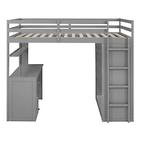 Streamdale Full Size Loft Bed With Drawers, Desk, And Wardrobe