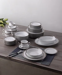 Austin Platinum 50-Piece Dinnerware Set, Service for 8