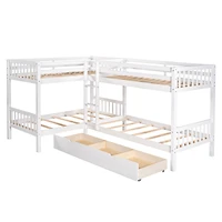 Streamdale Twin L-Shaped Bunk Bed With Drawers