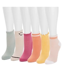 Muk Luks Women's Set of 6 Dream Step Mini Crew Socks