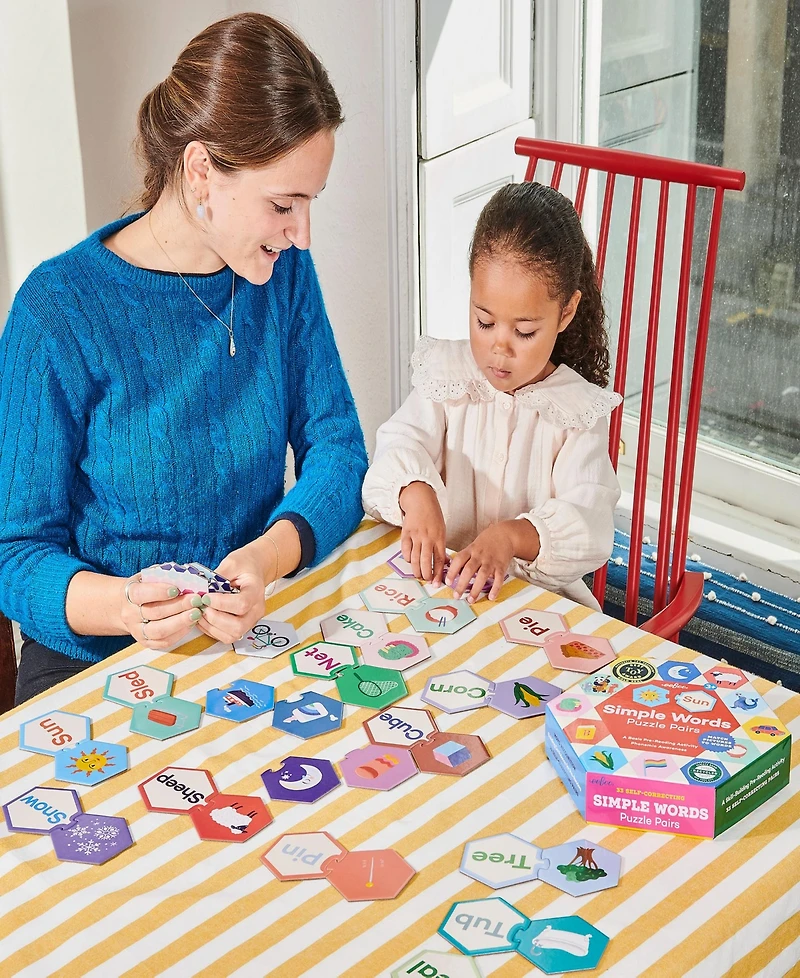 Eeboo Hexagon Puzzle Pairs - Simple Words