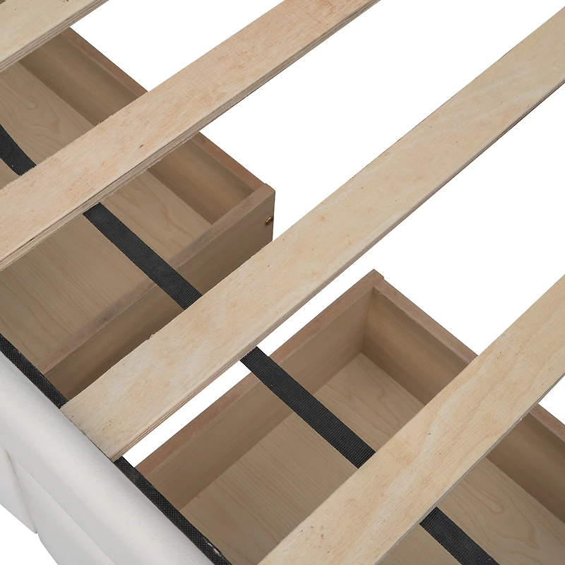 Streamdale Twin Size Upholstered Daybed With Drawers, Wood Slat Support