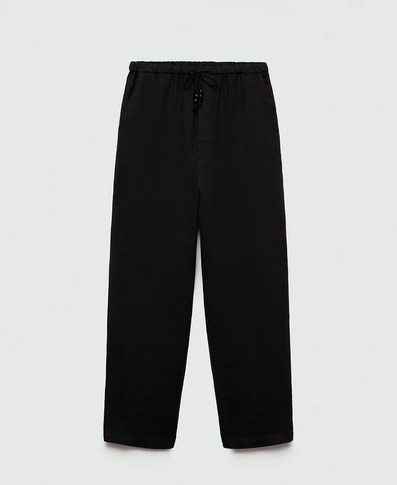 Mango Women's 100% Linen Jogger Trousers