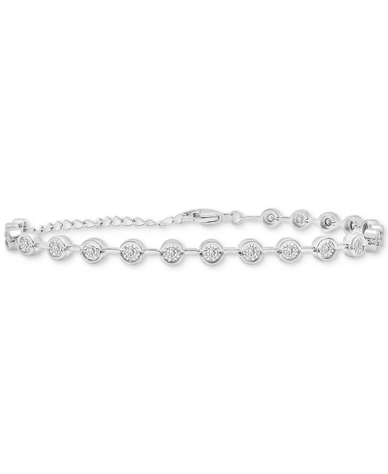 Diamond Bezel Tennis Bracelet (1/2 ct. t.w.) in Sterling Silver or 14k Gold-Plated Sterling Silver, Created for Macy's