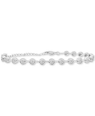 Diamond Bezel Tennis Bracelet (1/2 ct. t.w.) in Sterling Silver or 14k Gold-Plated Sterling Silver, Created for Macy's