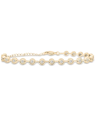 Diamond Bezel Tennis Bracelet (1/2 ct. t.w.) Sterling Silver or 14k Gold-Plated Silver, Created for Macy's
