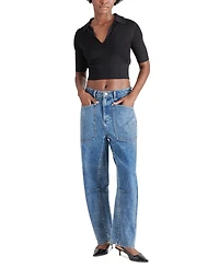 Steve Madden Women's Charlise Cropped Polo Sweater