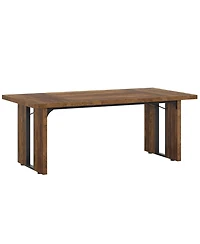 Tribesigns 63 Inches Farmhouse Dining Table for 6, Modern Kitchen Table with Fluted Line for Dining Room, Living Room, Natural