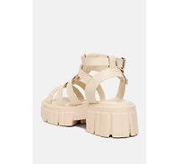 dewey faux leather gladiators