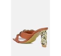 Evelane Metallic Chain Rhinestone Sandals Women