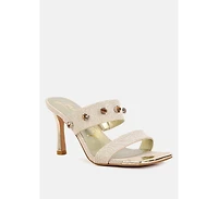 edm queen diamante embellished glitter sandals