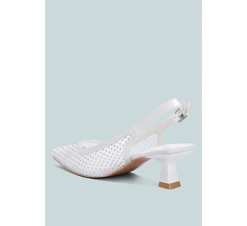 Siev rhinestone slingback mules