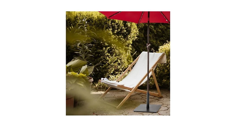 Slickblue Steel Heavy Duty Patio Market Umbrella Base with 3 Adapters for Backyard