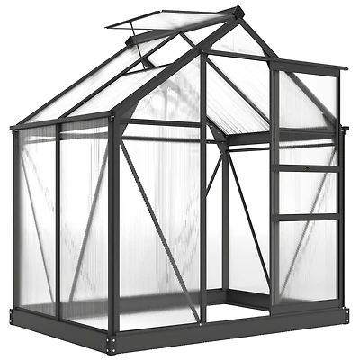 Outsunny 6' x 4' x 6.5' Large Polycarbonate Walk-in house,