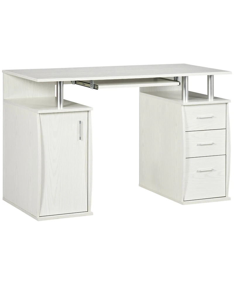 Homcom 47" Home Office Computer Desk w/ Storage Shelves, Keyboard Tray,