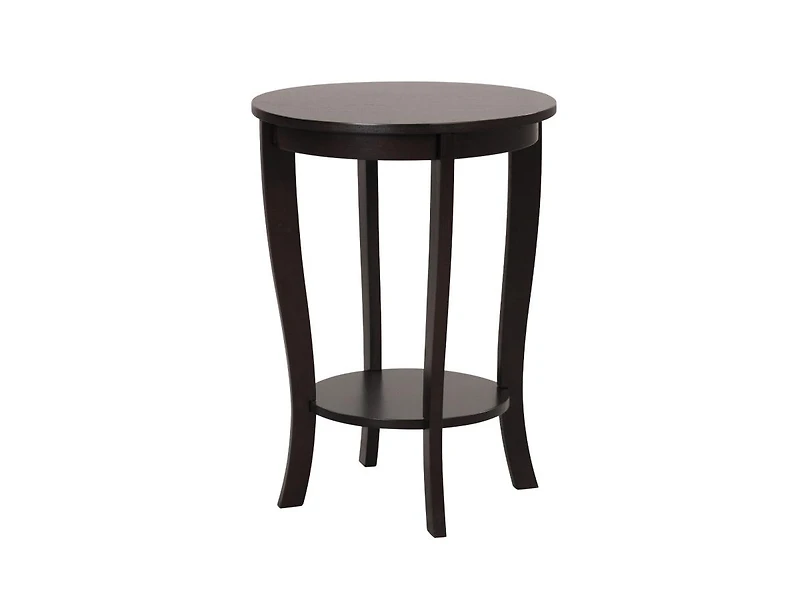 Slickblue 2-tier Round End Table with Solid Wood Legs