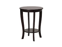 Slickblue 2-tier Round End Table with Solid Wood Legs