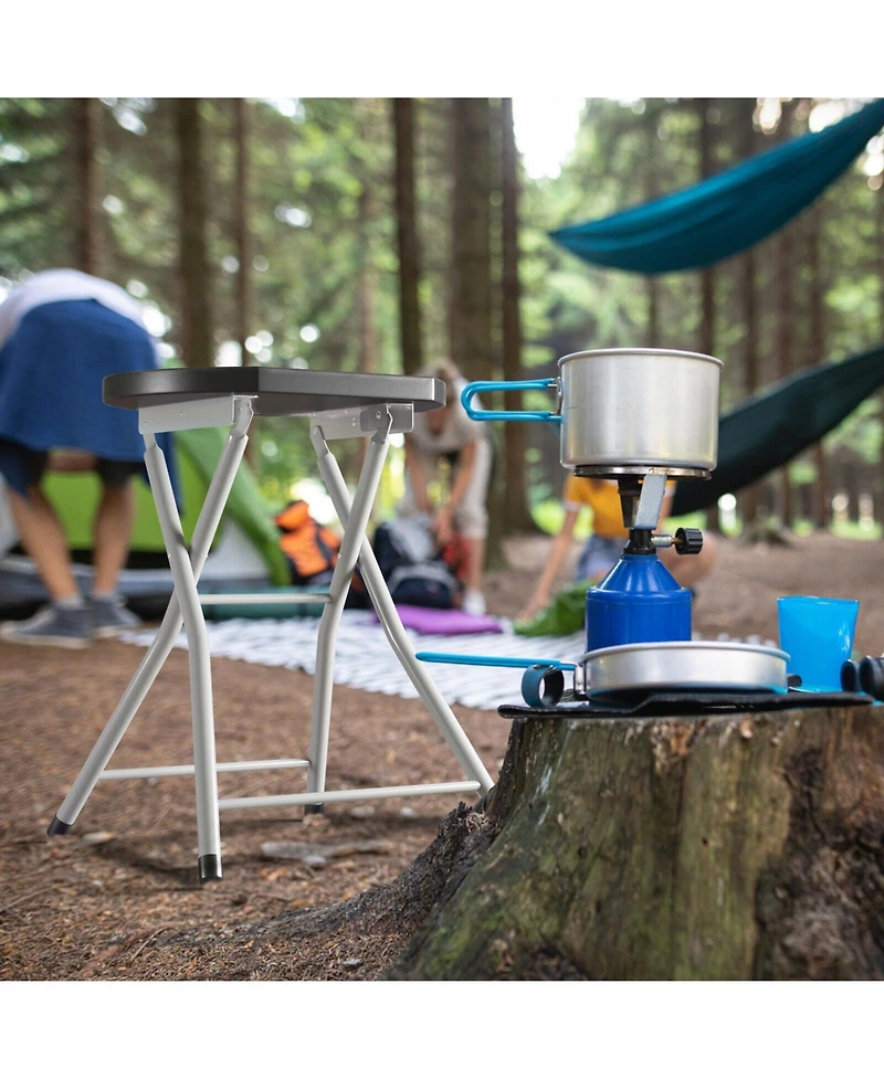 Slickblue 28 Inch Portable Folding Stools with 330lbs Limited Sturdy Frame