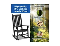 Slickblue Indoor Outdoor Wooden High Back Rocking Chair