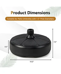 Gymax Patio Fillable Round Umbrella Base Stand Fit Pole 1.5'' Holder 40 lbs Outdoor