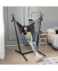 Slickblue Height Adjustable Hammock Chair with Phone Holder and Side Pocket