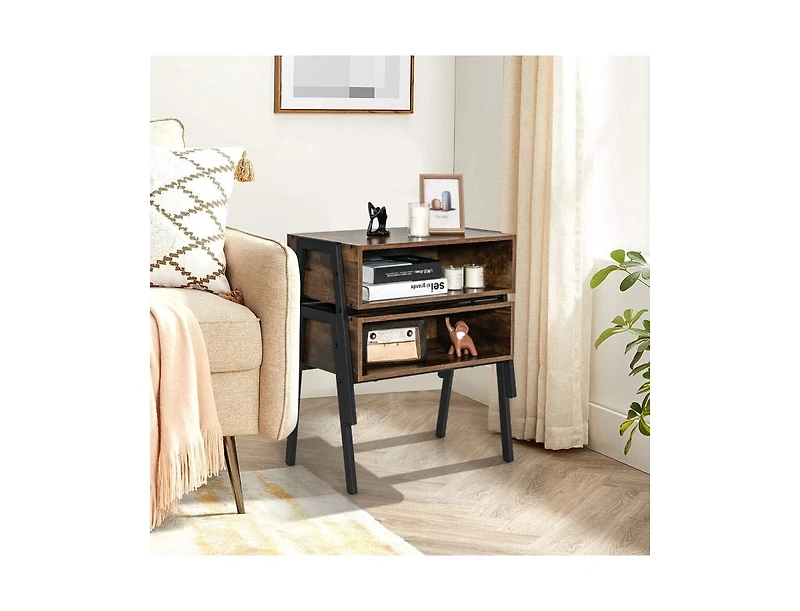 Slickblue 2 Pieces Stackable Night Stand Bedside End Table Set