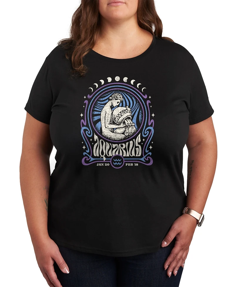 Hybrid Apparel Aquarius Zodiac Plus Graphic T-Shirt