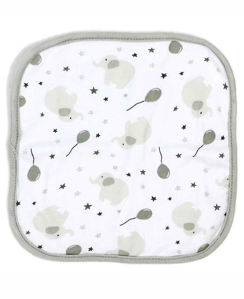 Tendertyme Baby Boys and Baby Girls Elephant and Balloons Hooded Bath Towel and Wash Cloth Set